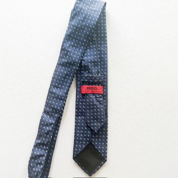 Hugo Boss Red Label Neck Tie Navy Blue Teardrop - Picture 4 of 7